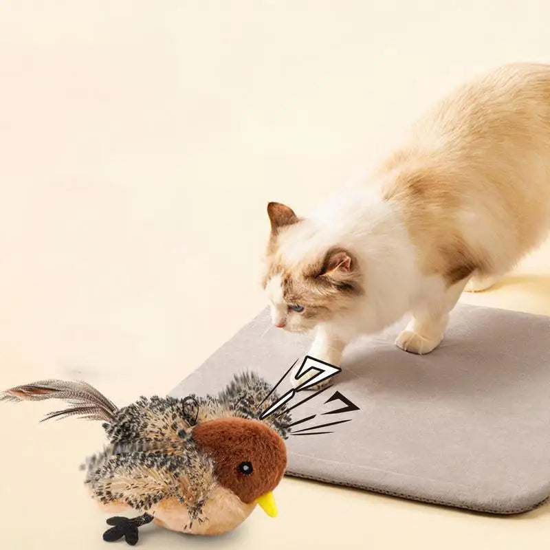 jouet oiseau pour chat qui fait des sons