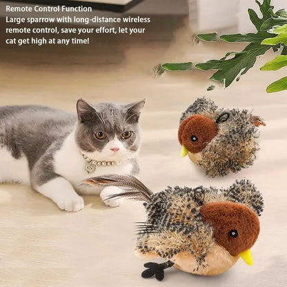 jouet oiseau pour chat qui fait des sons