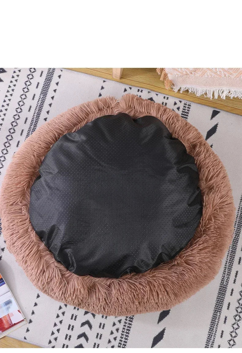 LIT ROND EN PELUCHE AVEC TOIT POUR CHIEN DE PETITE TAILLE ET CHAT, CHAUD, DOUX ET CONFORTABLE, PETIT NID DOUILLER POUR NOS ANIMAUX DE COMPAGNIES