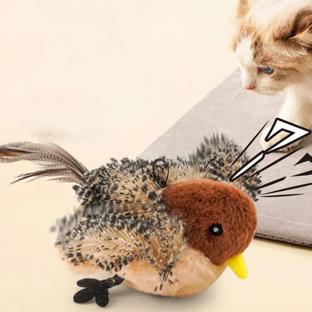 jouet oiseau pour chat qui fait des sons